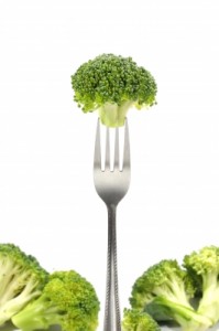 Broccoli on fork