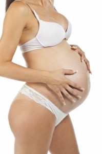 woman in lace maternity knickers