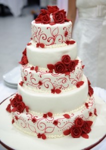 Tiered wedding cake