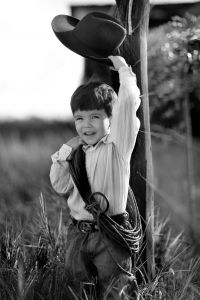 Little boy dressed as a cowboy