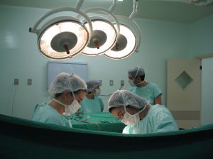 Doctors carrying out a C-section