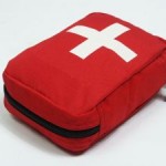 First aid kit filled with medicine