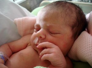 Newborn after a C-section